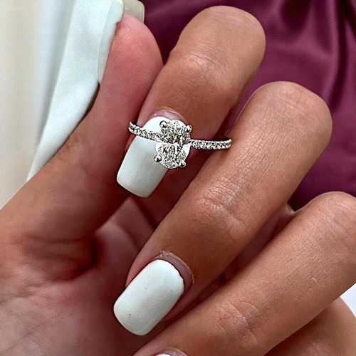 Diamant Ehering 1,40 ct Ovalschliff IGI GIA Lab Grown Diamond 14K Gelbgold - Bild 4 von 9