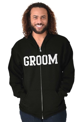 Groom Couples Wedding Marriage Bachelor Party Mens Zip Hoodie Jacket Sweatshirt - Picture 5 of 8