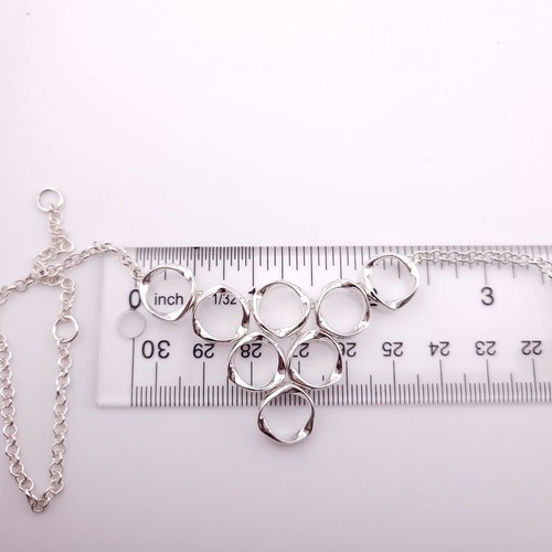 New Eternal Silver London Sterling Silver Twist Multi Circle 15-17" Necklace - Picture 4 of 15
