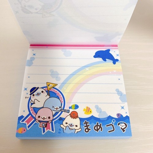 Mamegoma Memo Pad 2 Set Notepad Stationery Sea Animals Blue Kawaii San-X Japan - Picture 20 of 24