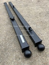 PAIR OF BALL TOP METAL GATE POSTS TO SUIT SMALL GARDEN GATES 60MM SQUARE