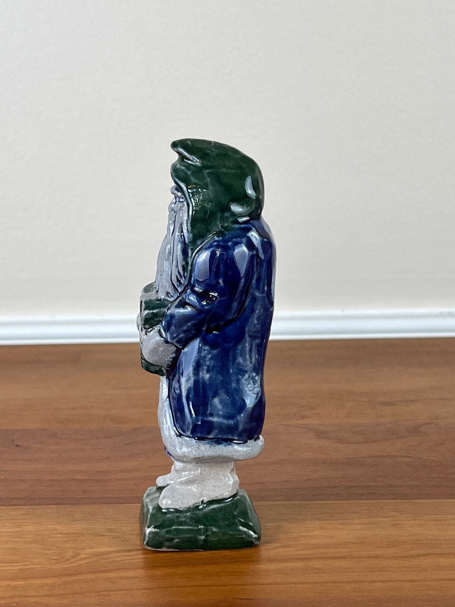 Rowe Pottery Works (RPW) Salt Glaze SANTA WITH GIFT 5 ½” Figurine