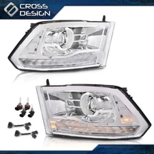 Clear LED DRL Headlight w/ Bulb Harness Fits 13-18 Dodge Ram 1500 2500 Projector