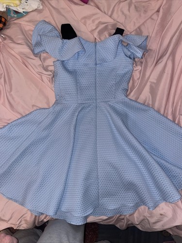 David Charles Black Label Dress Baby Blue Fit & Flare- Girls Size 10 - Picture 4 of 5