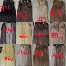 AAAAA 15"-32" Remy Human Hair Weft Extensions Straight 100g Width 59" More Color