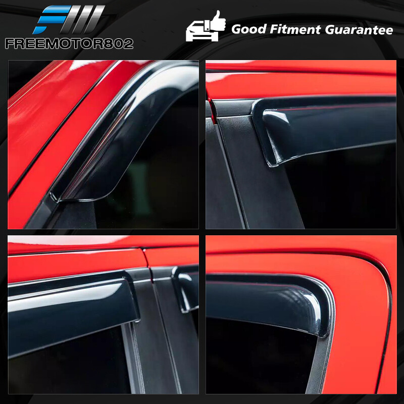 Fit 14-19 Chevy Silverado GMC Sierra Crew Cab Window Visors Rain