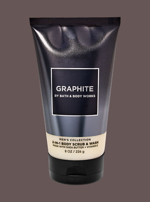Bath and Body Works Graphite Men's Collection Body Scrub & Wash 8 Oz
