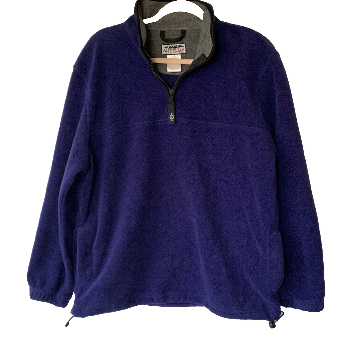 Alpine Tek woman's blue 1/4 Zip Fleece Drawstring hem jacket Size