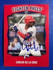 2023 CARLOS DE LA CRUZ #1 READING TEAM SET CARD SIGNED-PHILLIES/NATIONALS