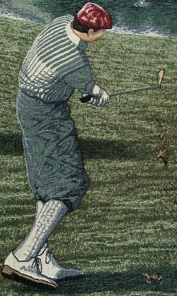 "Carrito de golf Tapiz tejido tiro tartán flecos Club Masters PGA Man Cave 65""x48""" Foto 2 de 4