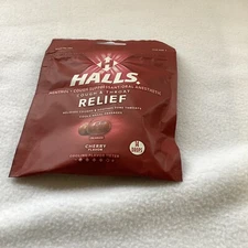 HALLS Relief Cherry Cough Drops, 14 Total Drops New Factory Sealed