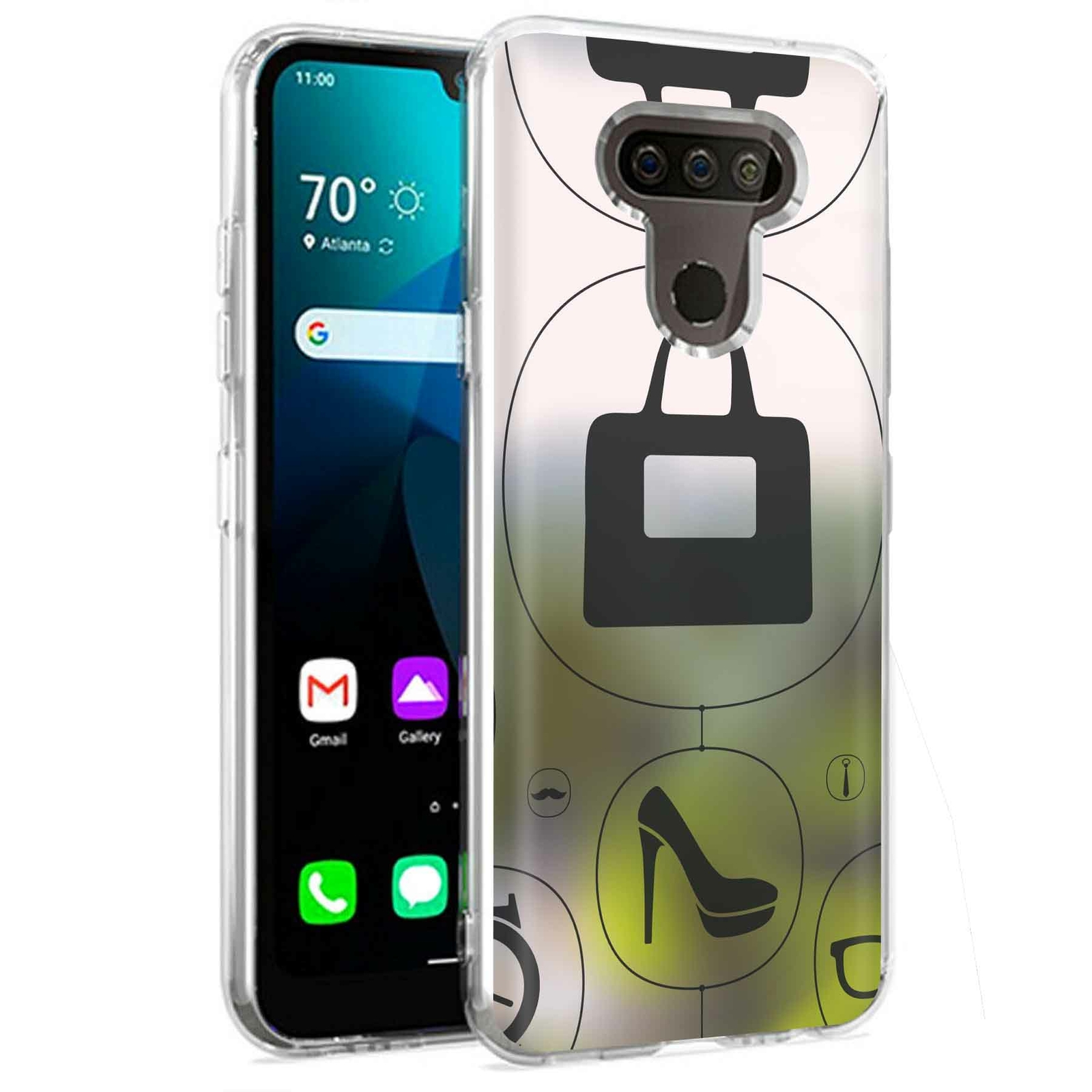 Phone Case for LG Harmony 4,Xpression Plus 3,K40S, Shopping Yellow Print