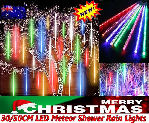 Solar Meteor Shower Lights Xmas Party Decor FalliRL Star Rain Drop Icicle StriKU