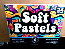 HIPPIE CRAFTER Soft Chalk Pastels Art Supplies Set 24 Color Pastels New Sealed