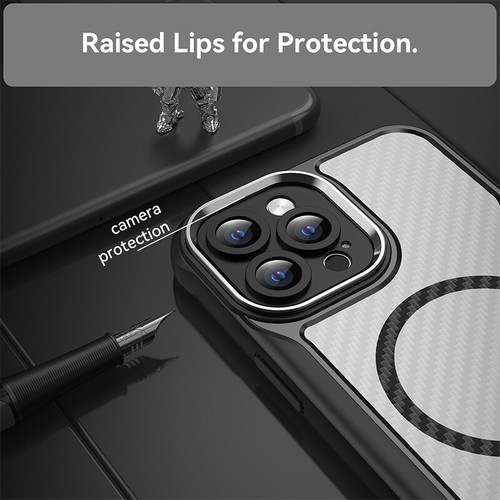 For iPhone 16 Pro Max 15 14 13 Carbon Fiber Pattern Shockproof Rugged Back Case - Afbeelding 12 van 31