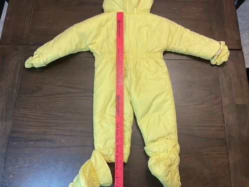 Vintage Artic Expedition 90s 12 Month Bright Yellow Hooded Toddler Snow Suit - Picture 12 of 13