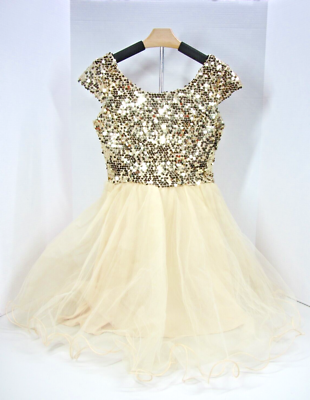 RUE 21 Formal Dress,Gold Sequin,Flare Tulle Skirt,SZ Medium-4/6,PARTY-PROM-HC | eBay RUE 21 Formal Dress,Gold Sequin,Flare Tulle Skirt,SZ Medium-4/6,PARTY-PROM-HC | eBay
