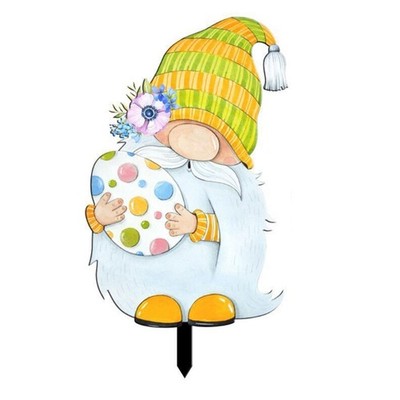 Easter Gnome Yard Lawn Stakes Yard Signs for Easter Hunt Game, Party Supplies