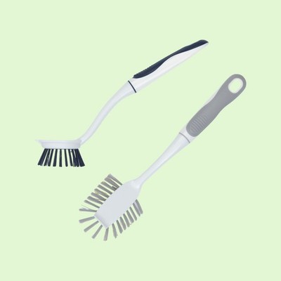 Mainstays Kitchen Scrub Brushes Odorless Bristles for Pans with Scraper Tip