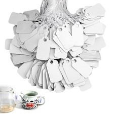 Price Tags with String Attached Labeling, 500 Pieces White 0.5 1 inch,