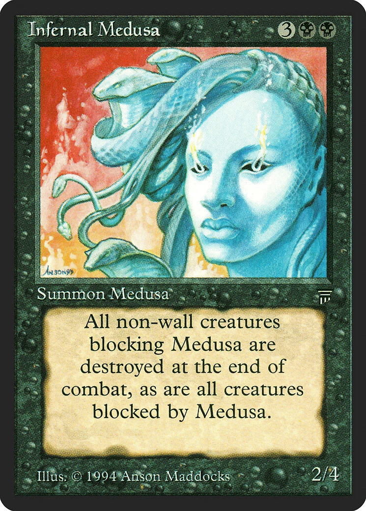 Infernal Medusa Legends HEAVILY PLD Black Uncommon MAGIC GATHERING CARD ABUGames