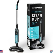 Pursteam ScrubMaster Steam Mop - Dual Scrubbing Head, LED Lights, Custom Control