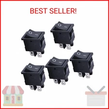 mxuteuk 5pcs Snap-in DPST Rocker Switch Toggle Power ON-Off Switch 4 Pin AC 250V
