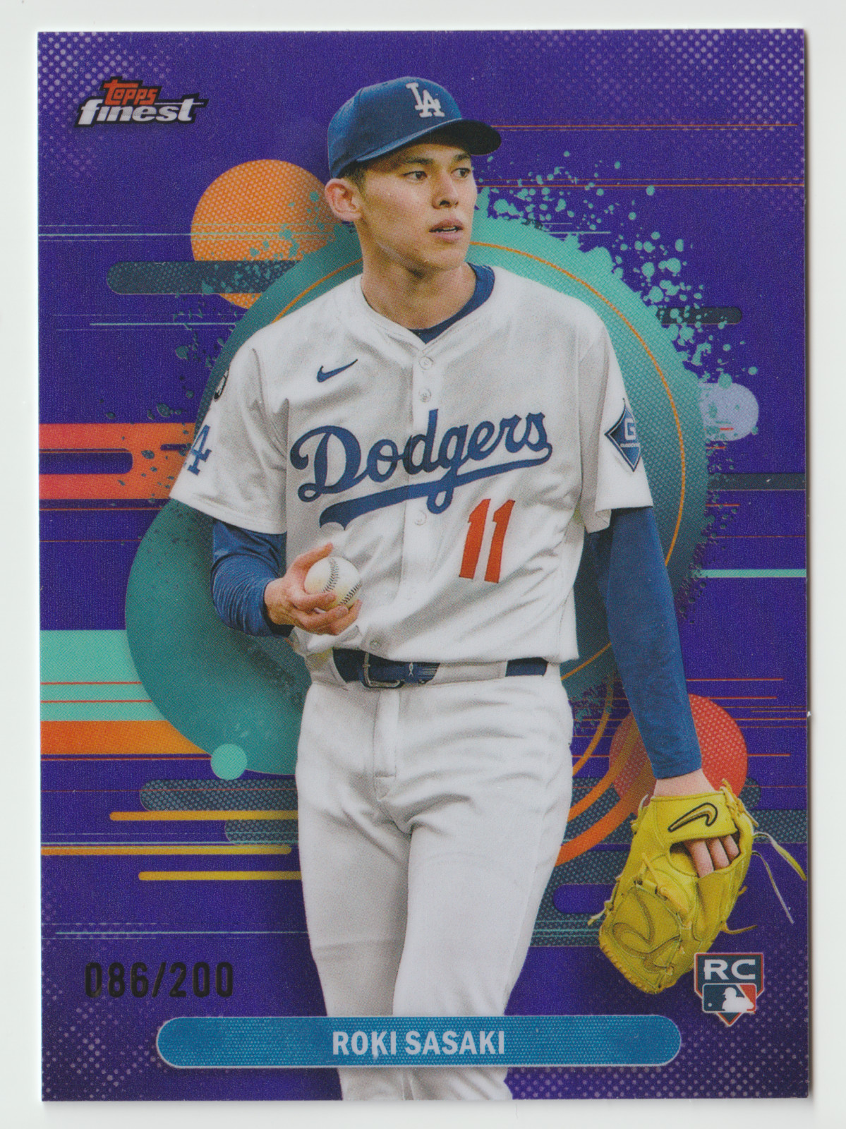 2025 Topps Finest #116 Roki Sasaki RC Purple Refractor /200