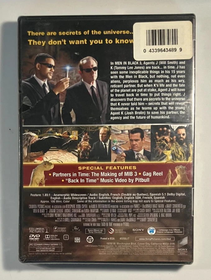 MIB Men in Black 1 & MIB 2 VHS VG & MIB 3 DVD Sealed New - All 3 in One UFO Lot! Foto 4 de 4
