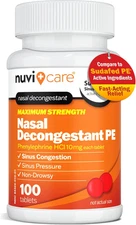 Max Strength PE Phenylephrine Hcl 10Mg Non Drowsy Nasal Decongestant - Allergy S