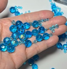 Bulk Glass Beads for Jewelry Making BLUE Mix Color Shape 2 LB