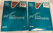 Vintage Sears HUG-ALON Day Sheers Pantyhose Sandalfoot Tall Sandstone NOS Lot 2