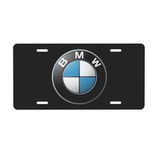 Bmw 12 X 6 In License Plate Stamped Metal Tag For Car Truck Black
