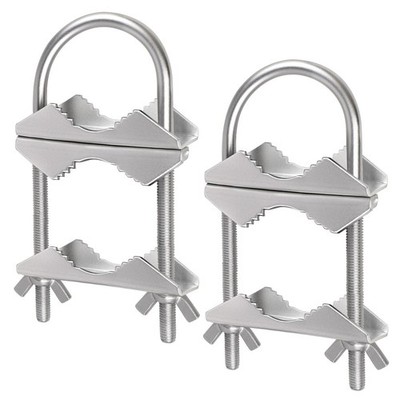 Double Antenna Mast Clamp - 2 Sets Antenna Mast to Mast Clamp V Jaw Block wit...