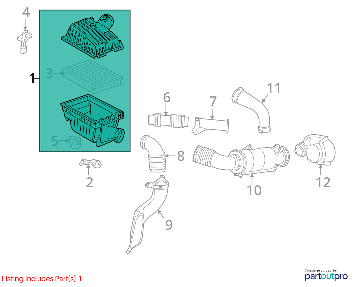 2014-2020 BMW I8 OEM 1.5L ENGINE AIR INTAKE CLEANER FILTER BOX HOUSING