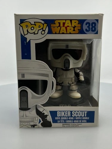 Funko POP! Star Wars Blue Box Biker Scout #38 Vinyl Figure DAMAGED BOX SEE PICS