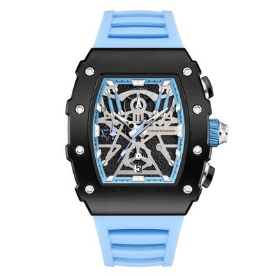 Constantin Durmont  Altéragarde Blanc Tonneau Uhr blau  Skeleton Look