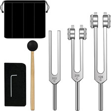 Stimmgabel Set - 128 Hz, 256 Hz, 512 Hz, Stimmgabeln Perfekt F&uuml;r Heilung, Klangt