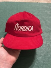 Nordica Ski Hat/Cap Red Corduroy SnapBack Made In USA In Union, MO