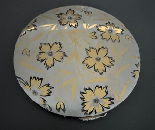 Vintage REX Sterling Silver 4” Compact Floral Enamel Powder Case W/ Mirror