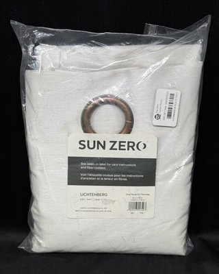 Sun Zero Lichtenberg Pearl White Grommet Curtain Panel 40x84 New (Single)