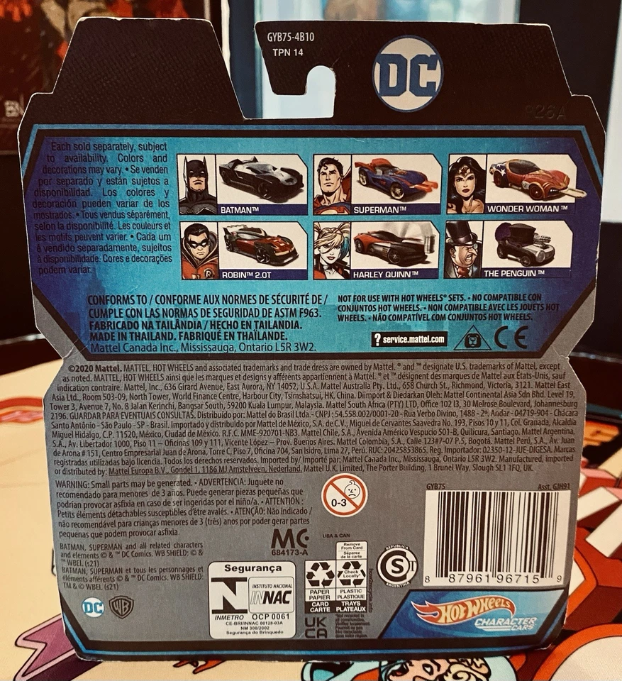 HOT WHEELS 2020 HARLEY QUINN DC COMICS, CHARACTER CARS HAMMER CAR NIP - Image 2 of 2