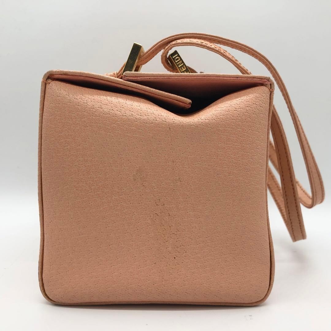 FENDI Mamma Baguette Box Leather Shoulder Bag Pink Gold Hardware thumbnail 4