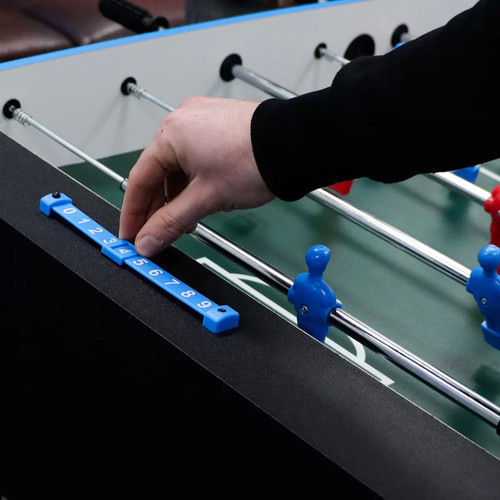 Table de football 4 pieds pliage rapide terrain concave MDF noir Kickmaster tiges télescopiques - Photo 4/7