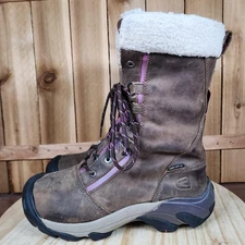 Keen Hoodoo Boots Womens 7.5 Brown Purple Tall Lace Up Winter Snow KEEN.DRY