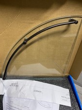 Glass Corner Shelf With Rail
