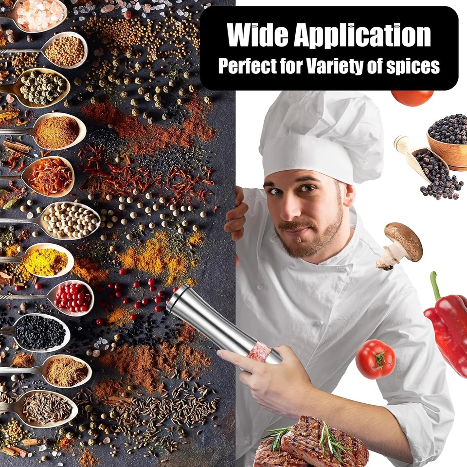 Macina Pepe Set Da 2 Pezzi Regolabile, Macina Spezie, Macina Sale E Pepe, per Ma - Immagine 2 di 4