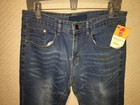 NEW PERSPECTIVE BRAND SIZE 30X40" UNHEMMED 5 POCKET SOFT DENIM BLUE CUSTOM JEANS — photo 2