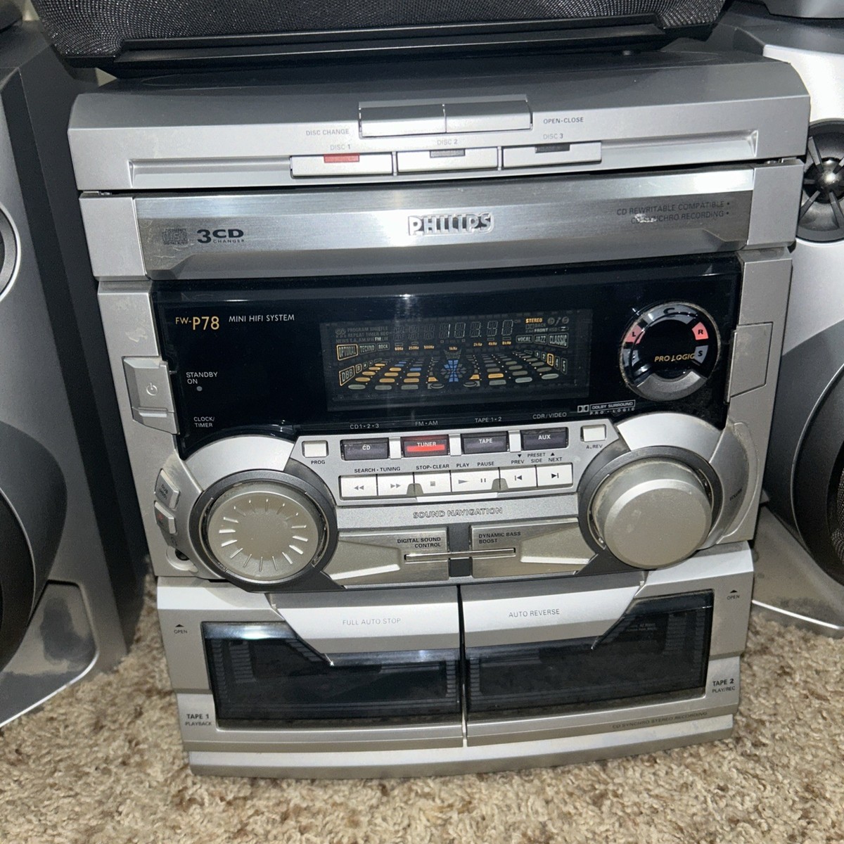 RARE Vintage Philips FW-P78 Mini HiFi System 270 Watts Vintage