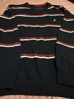 Men’s Náutica Crew Neck Sweater Navy Red & White Stripe Sz Large EUC  — photo 1